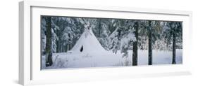 Snow Covered Teepee Banff National Park Canada-null-Framed Photographic Print