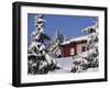 Snow Covered Trees and House, with Icicles, Near Sjusjoen, Lillehammer Area, Norway, Scandinavia-Woolfitt Adam-Framed Photographic Print