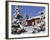 Snow Covered Trees and House, with Icicles, Near Sjusjoen, Lillehammer Area, Norway, Scandinavia-Woolfitt Adam-Framed Photographic Print