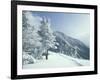 Snow Covered Trees and Snowshoe Tracks, White Mountain National Forest, New Hampshire, USA-Jerry & Marcy Monkman-Framed Photographic Print