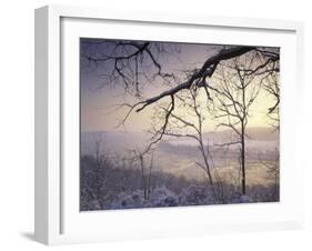 Snow-Covered Trees at Sunset, Cades Cove, Great Smoky Mountains National Park, Tennessee, USA-Adam Jones-Framed Photographic Print