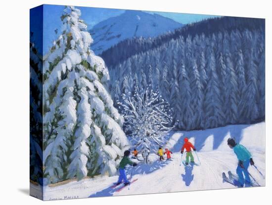 Snow Covered Trees, La Clusaz, France, 2015-Andrew Macara-Stretched Canvas