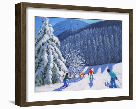 Snow Covered Trees, La Clusaz, France, 2015-Andrew Macara-Framed Premium Giclee Print