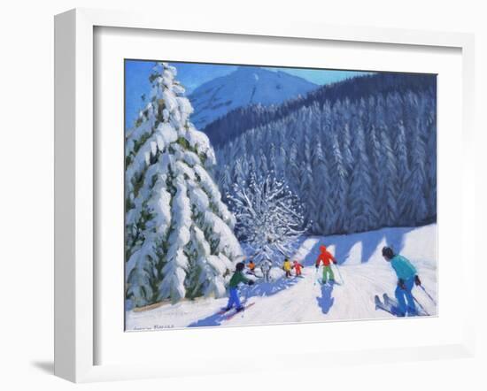 Snow Covered Trees, La Clusaz, France, 2015-Andrew Macara-Framed Premium Giclee Print