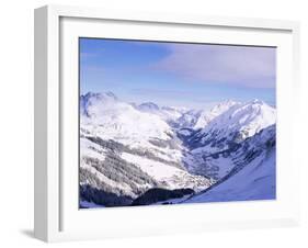 Snow-Covered Valley and Ski Resort Town of Lech, Austrian Alps, Lech, Arlberg, Austria-Richard Nebesky-Framed Photographic Print