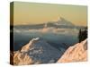 Snow-covered view of Mt Jefferson and Three Sisters Mountains, Oregon, USA-Janis Miglavs-Stretched Canvas