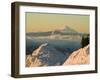 Snow-covered view of Mt Jefferson and Three Sisters Mountains, Oregon, USA-Janis Miglavs-Framed Photographic Print