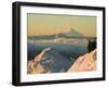 Snow-covered view of Mt Jefferson and Three Sisters Mountains, Oregon, USA-Janis Miglavs-Framed Photographic Print