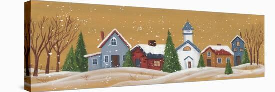 Snow Covered Village-Beverly Johnston-Stretched Canvas