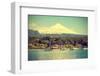 Snow Covered Volcano Villarica, Chile, Vintage Retro Style.-Maciej Bledowski-Framed Photographic Print