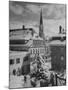 Snow-Covered Winter-Resort Village St. Moritz. Evangelical Church in Background-Alfred Eisenstaedt-Mounted Photographic Print