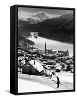 Snow-Covered Winter-Resort Village St. Moritz-Alfred Eisenstaedt-Framed Stretched Canvas