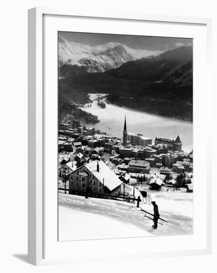 Snow-Covered Winter-Resort Village St. Moritz-Alfred Eisenstaedt-Framed Photographic Print