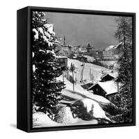 Snow-Covered Winter-Resort Village St. Moritz-Alfred Eisenstaedt-Framed Stretched Canvas