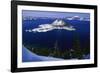 Snow Covered Wizard Island on Crater Lake-Paul Souders-Framed Photographic Print