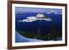 Snow Covered Wizard Island on Crater Lake-Paul Souders-Framed Photographic Print