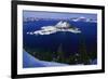 Snow Covered Wizard Island on Crater Lake-Paul Souders-Framed Photographic Print