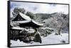 Snow-covered Zen garden in Kodai-ji Temple, Kyoto, Japan, Asia-Damien Douxchamps-Framed Stretched Canvas