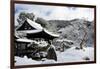 Snow-covered Zen garden in Kodai-ji Temple, Kyoto, Japan, Asia-Damien Douxchamps-Framed Photographic Print