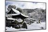 Snow-covered Zen garden in Kodai-ji Temple, Kyoto, Japan, Asia-Damien Douxchamps-Mounted Photographic Print