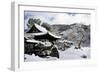 Snow-covered Zen garden in Kodai-ji Temple, Kyoto, Japan, Asia-Damien Douxchamps-Framed Photographic Print