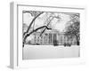 Snow Covering the White House Lawn-Arnold Sachs-Framed Photographic Print