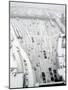 Snow Covers the Railroad Tracks at the Westside Railyard as Snow Falls on New York-null-Mounted Photographic Print