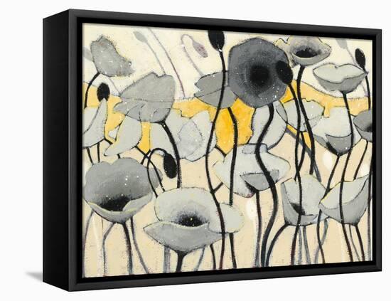 Snow Day Gray Flower-Shirley Novak-Framed Stretched Canvas