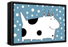 Snow Dog-Carla Martell-Framed Stretched Canvas