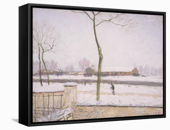 Snow Effect (Effet De Neige) C. 1880-1885-Alfred Sisley-Framed Stretched Canvas