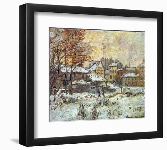 Snow Effect, Sunset-Claude Monet-Framed Art Print