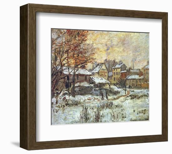 Snow Effect, Sunset-Claude Monet-Framed Art Print