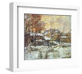 Snow Effect, Sunset-Claude Monet-Framed Art Print