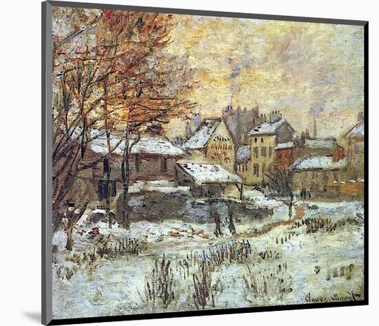 Snow Effect, Sunset-Claude Monet-Mounted Art Print