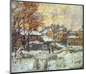 Snow Effect, Sunset-Claude Monet-Mounted Art Print