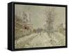 Snow Effect-Claude Monet-Framed Stretched Canvas