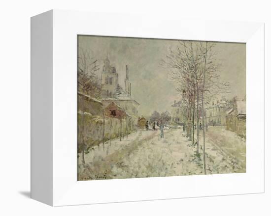 Snow Effect-Claude Monet-Framed Stretched Canvas