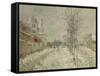 Snow Effect-Claude Monet-Framed Stretched Canvas