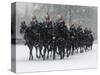 Snow Falling on Members of the Household Cavalry as They Cross Horse Guards Parade-null-Stretched Canvas