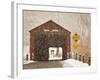 Snow Falling on the West Cornwall Covered Bridge over the Housatonic River, Connecticut, Usa-Jerry & Marcy Monkman-Framed Premium Photographic Print