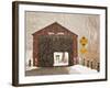 Snow Falling on the West Cornwall Covered Bridge over the Housatonic River, Connecticut, Usa-Jerry & Marcy Monkman-Framed Premium Photographic Print