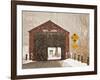 Snow Falling on the West Cornwall Covered Bridge over the Housatonic River, Connecticut, Usa-Jerry & Marcy Monkman-Framed Photographic Print