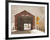 Snow Falling on the West Cornwall Covered Bridge over the Housatonic River, Connecticut, Usa-Jerry & Marcy Monkman-Framed Photographic Print