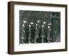Snow Falls and Accumulates Atop George Segal's Depression Bread Line Sculpture-null-Framed Photographic Print