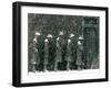 Snow Falls and Accumulates Atop George Segal's Depression Bread Line Sculpture-null-Framed Photographic Print