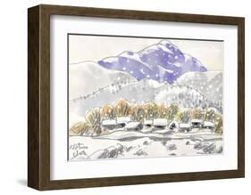 Snow Falls Heavily in Country Side of Japan-Kenji Fujimura-Framed Art Print