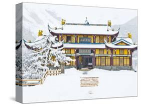 Snow Falls on Dragon King, Huanglong Temple, Huanglong National Park, Sichuan Province, China-Charles Crust-Stretched Canvas