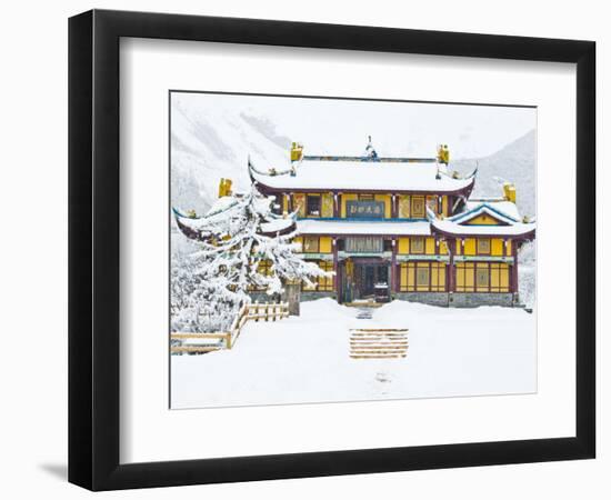 Snow Falls on Dragon King, Huanglong Temple, Huanglong National Park, Sichuan Province, China-Charles Crust-Framed Photographic Print