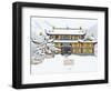 Snow Falls on Dragon King, Huanglong Temple, Huanglong National Park, Sichuan Province, China-Charles Crust-Framed Photographic Print