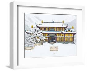 Snow Falls on Dragon King, Huanglong Temple, Huanglong National Park, Sichuan Province, China-Charles Crust-Framed Photographic Print